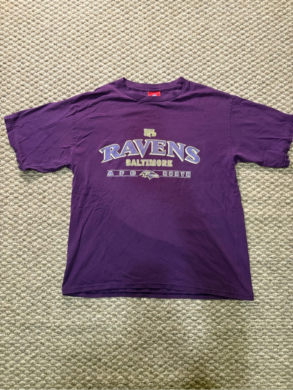 VINTAGE Y2K Baltimore Ravens AFC North Purple Graphic Tee Shirt Men's Large